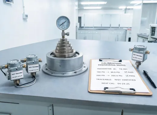 Calibration bench with pressure instruments